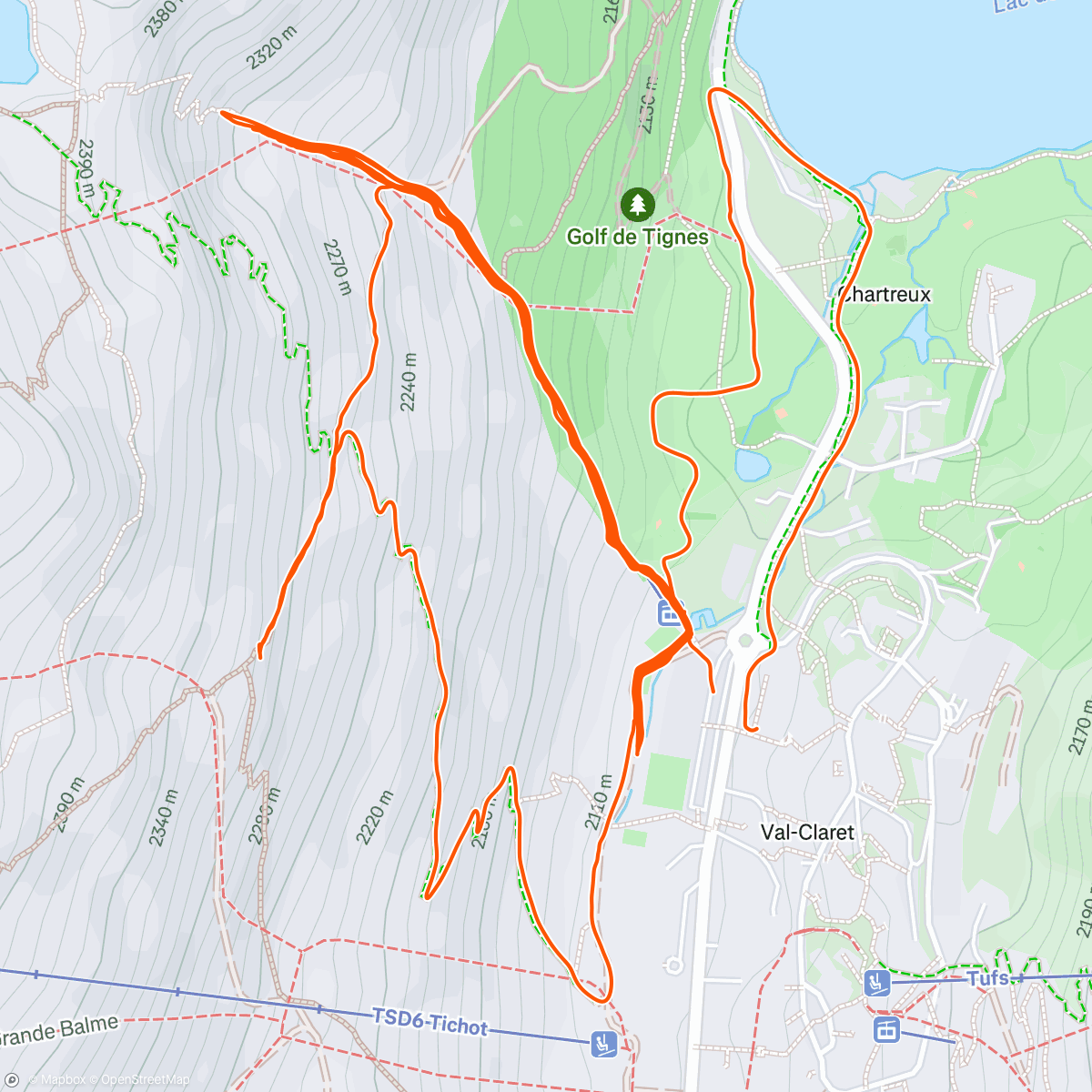 Map of the activity, Spé trail up & down