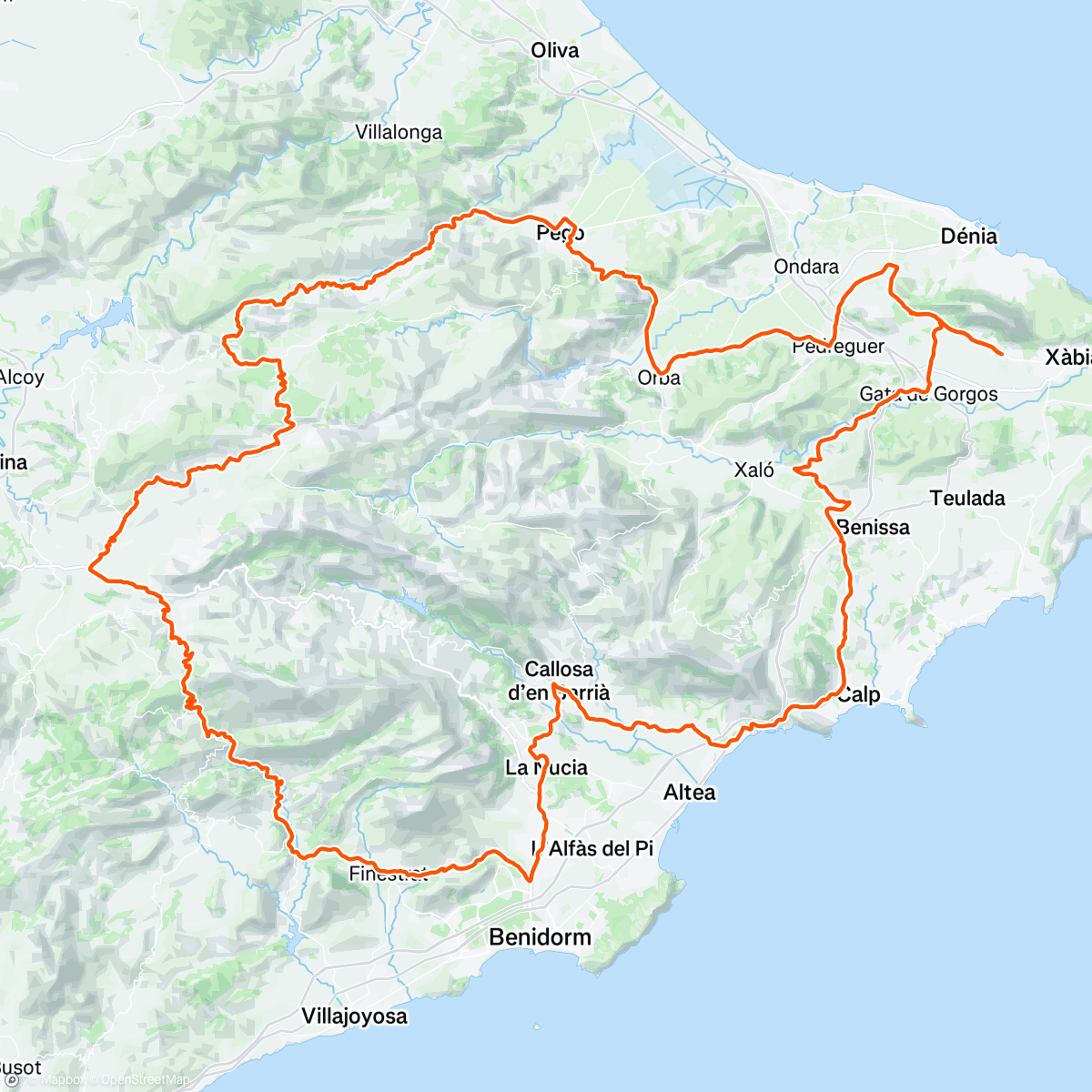 Map of the activity, Día 6 -  Cofidis Team  (Denia)