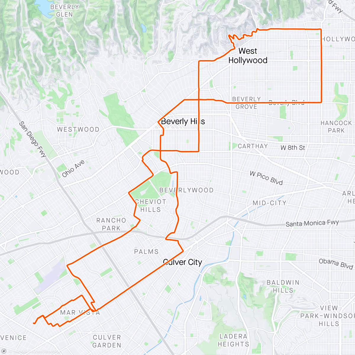 Map of the activity, Mixed Race Hollywood Hills