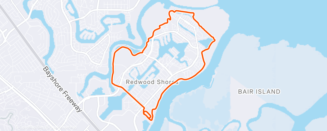 Map of the activity, Evening Run