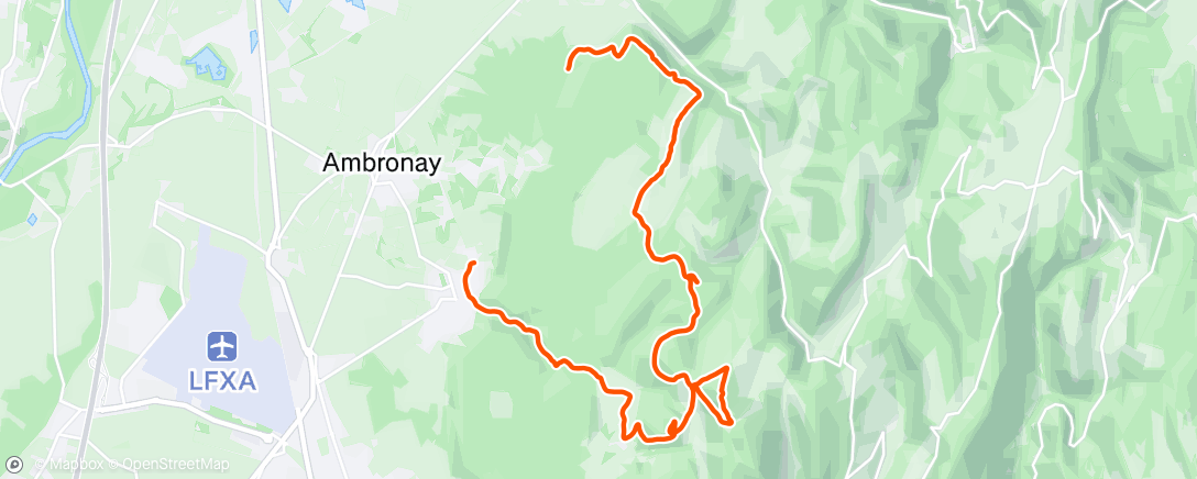 Map of the activity, Course à pied le matin