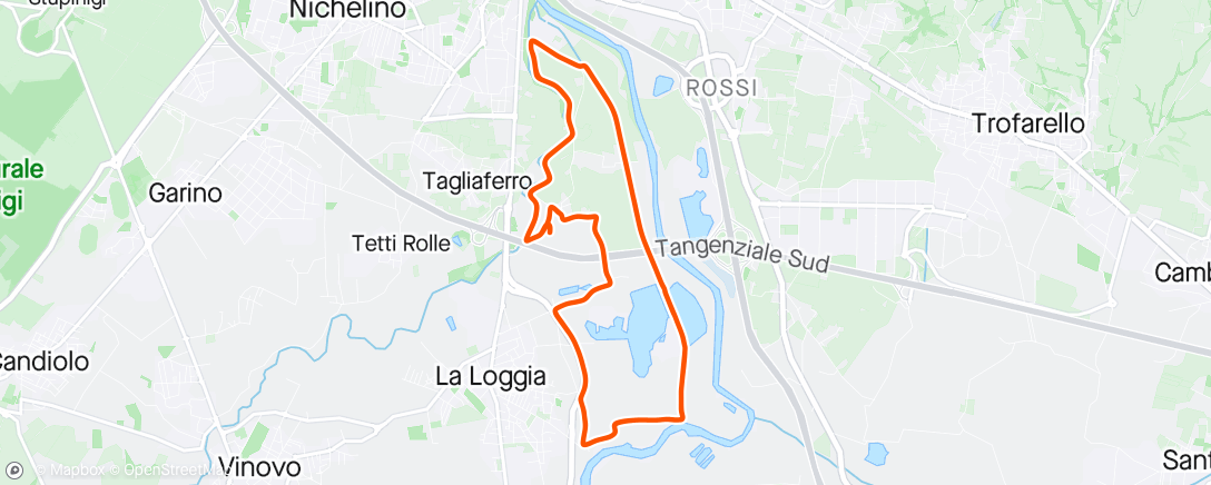 アクティビティ「mountain bike 2 giri anello del Chisola」の地図