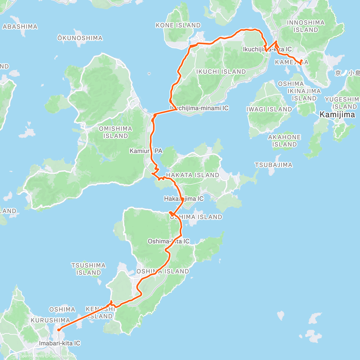 Map of the activity, しまなみ海道　大山神社前倒し初詣