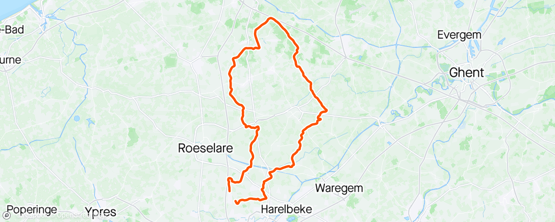 Map of the activity, Oostrozebeke - Vagevuurbossen  - Lakebossen N 24