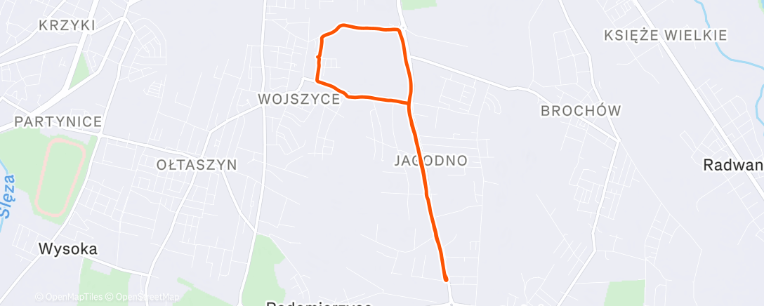 Map of the activity, Afternoon Run
