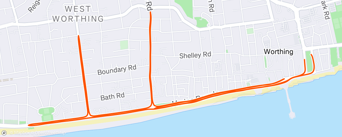 Map of the activity, Worthing 10k