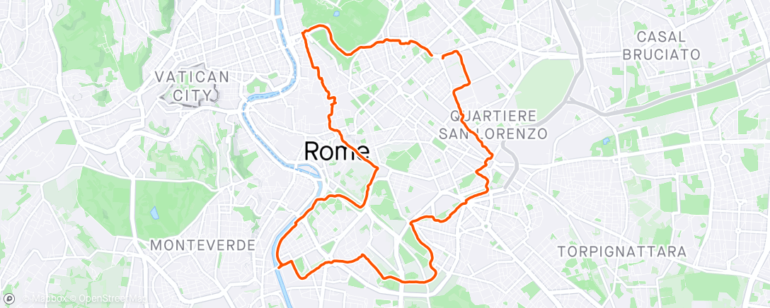 Map of the activity, Alergare Semimaraton dealungul zidurilor cetatii Roma