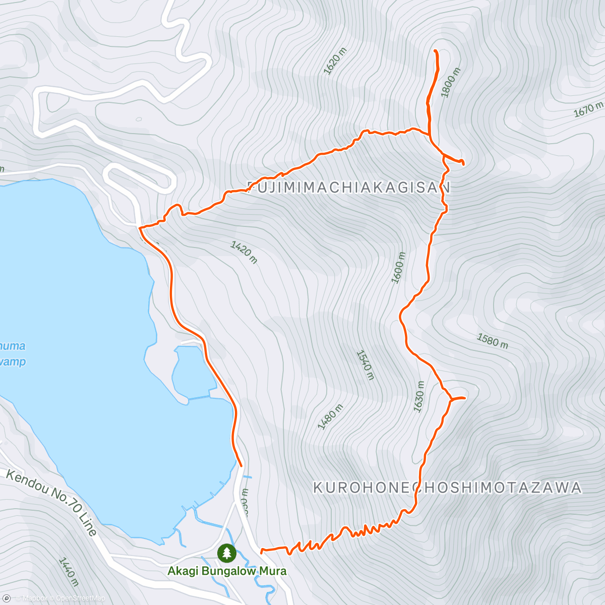 Map of the activity, 赤城山