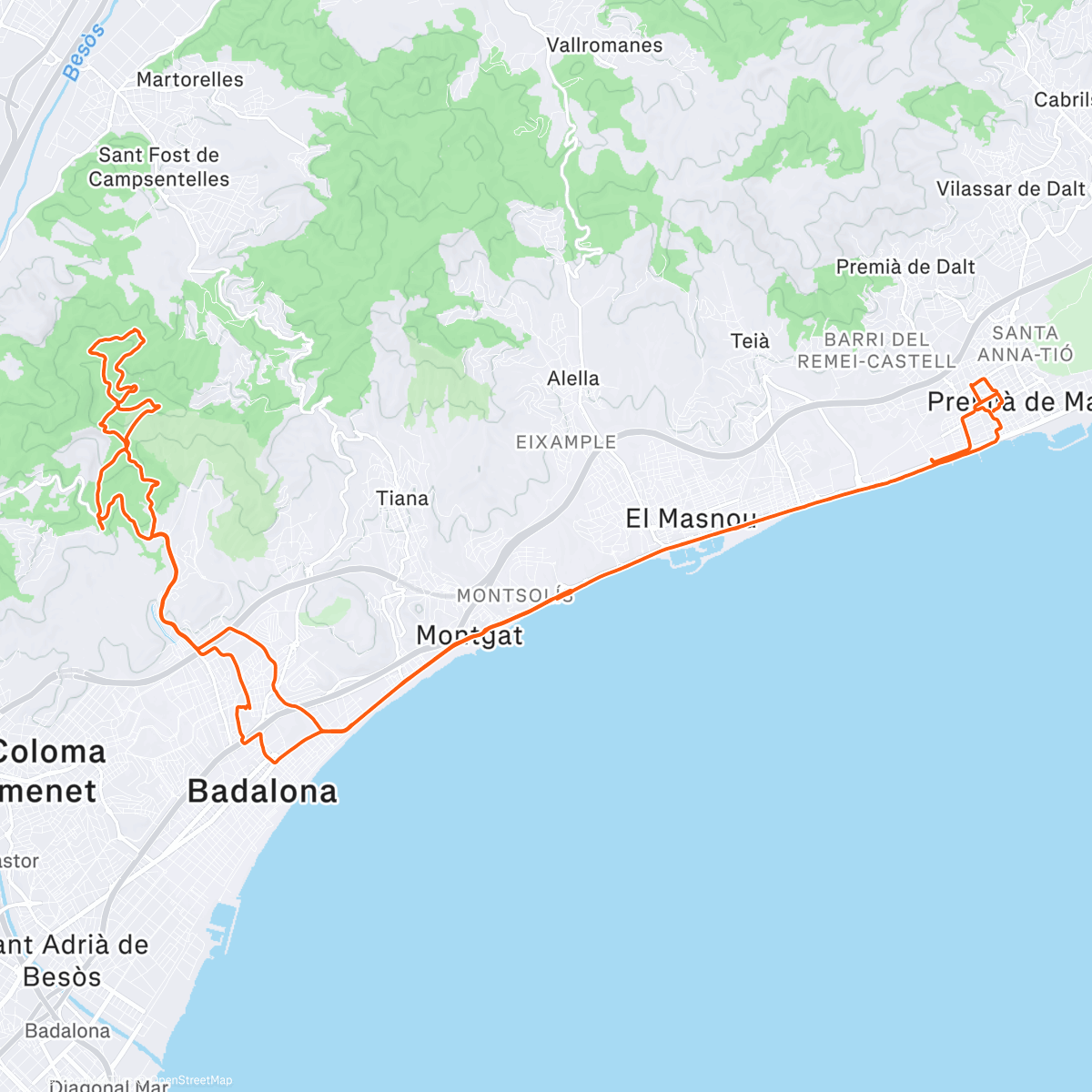 Map of the activity, Morning E-Mountain Bike Ride