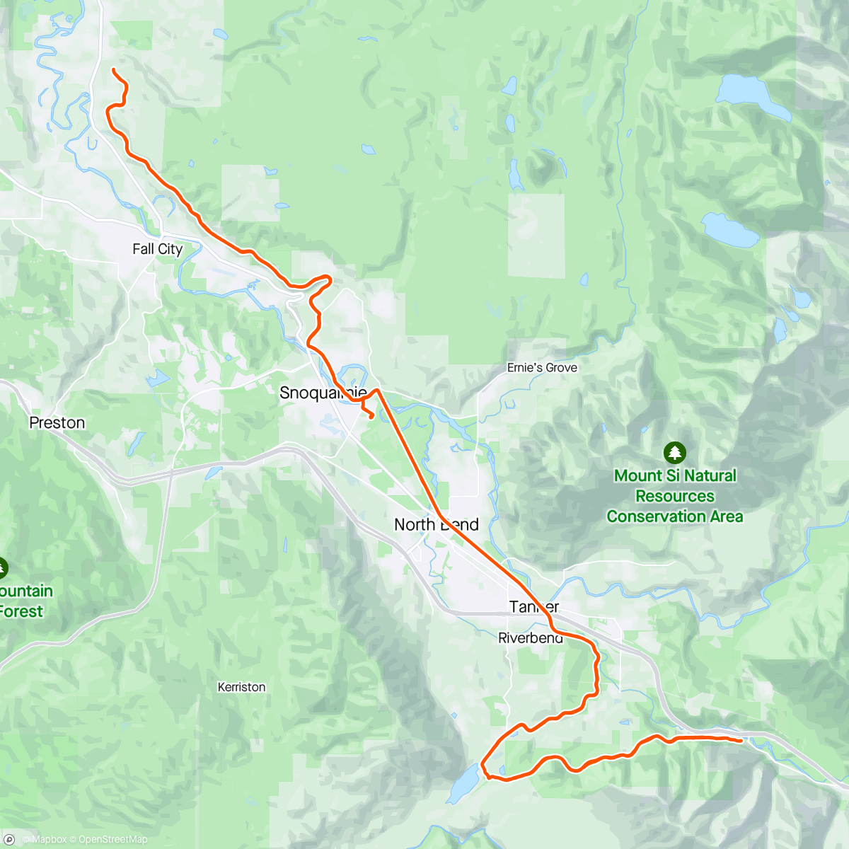 Map of the activity, Mt Si 50 mile