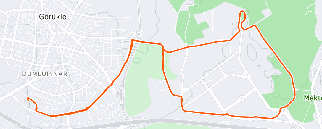 Map of the activity, Afternoon Run