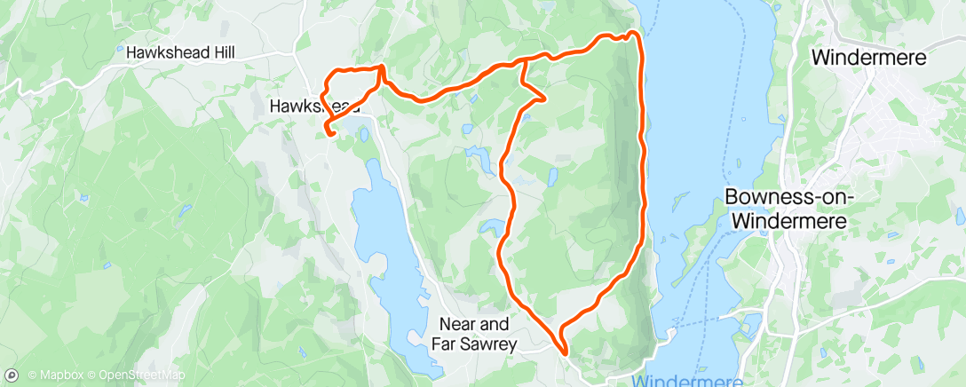 Map of the activity, Lakeland Trails Hawkshead 16k race
