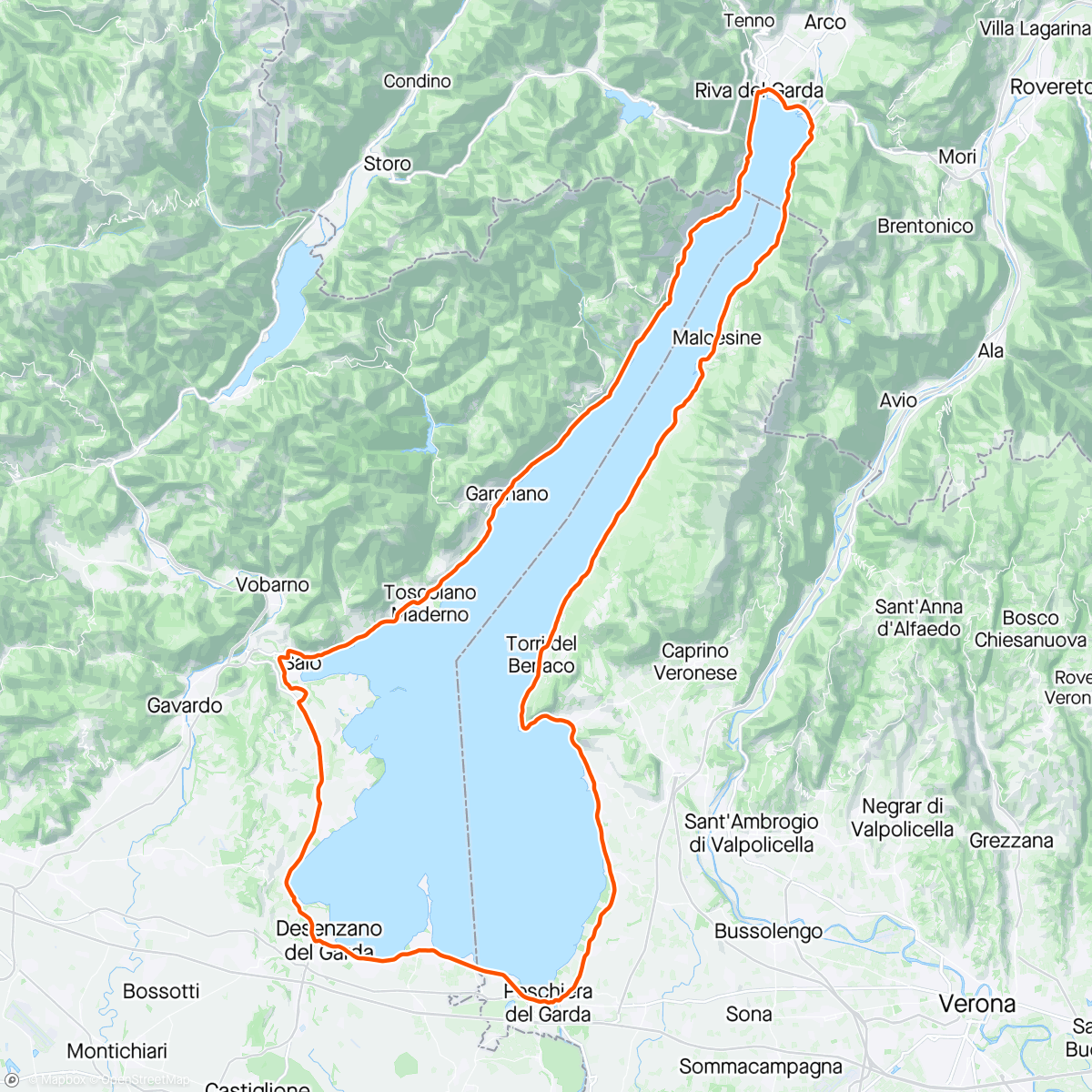 Map of the activity, Garda Lake con la cumpa