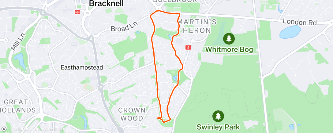 Map of the activity, Afternoon Run