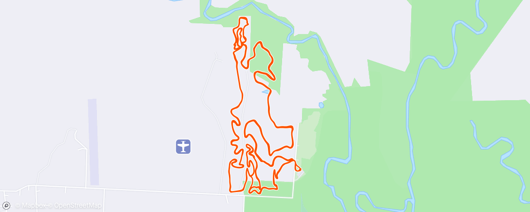 Map of the activity, Denton MTB - 4 laps with extra loops - final lap on main only