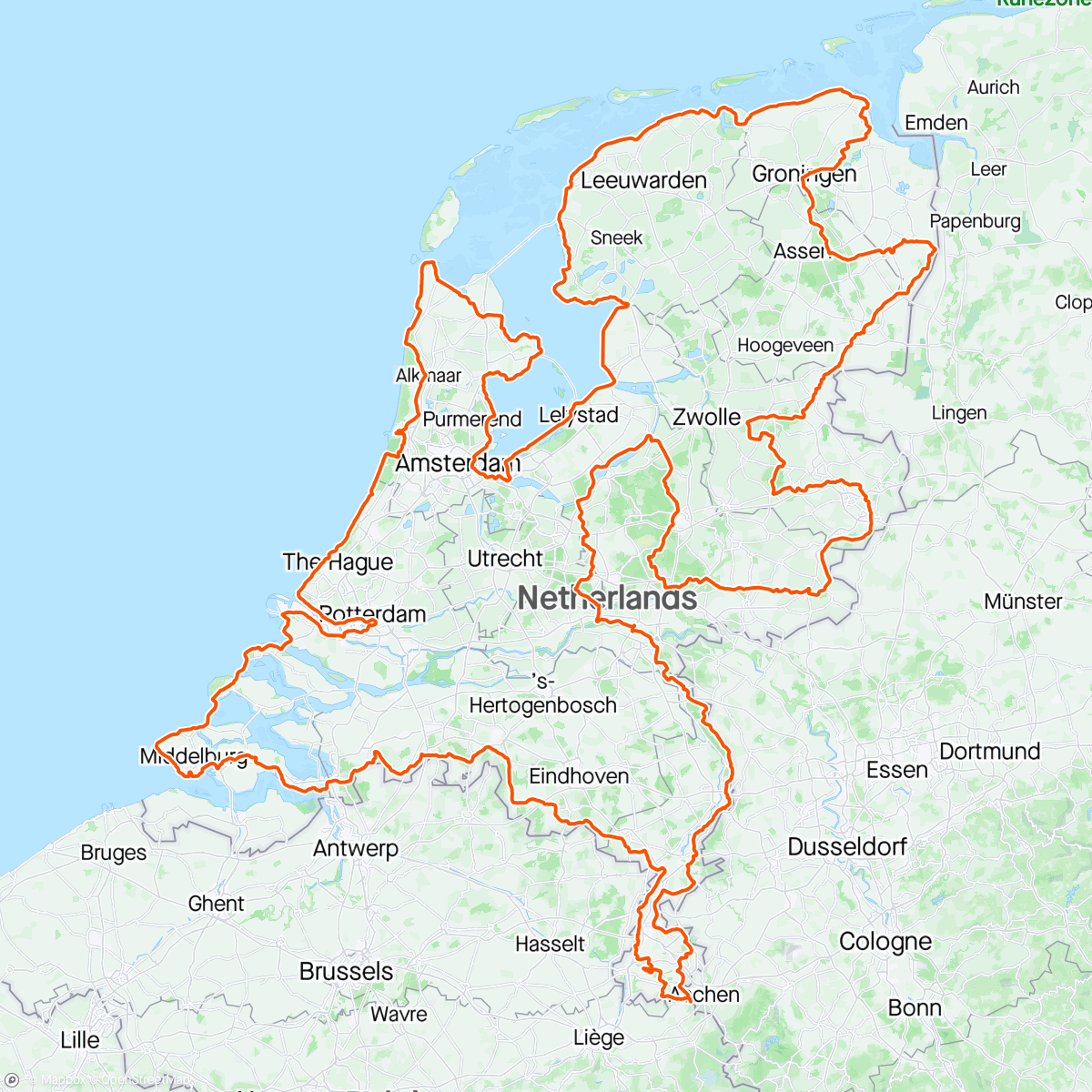 Mapa da atividade, Amazing experience!!! RATN (Race around Netherlands 🇳🇱)- Tough with some crazy weather.