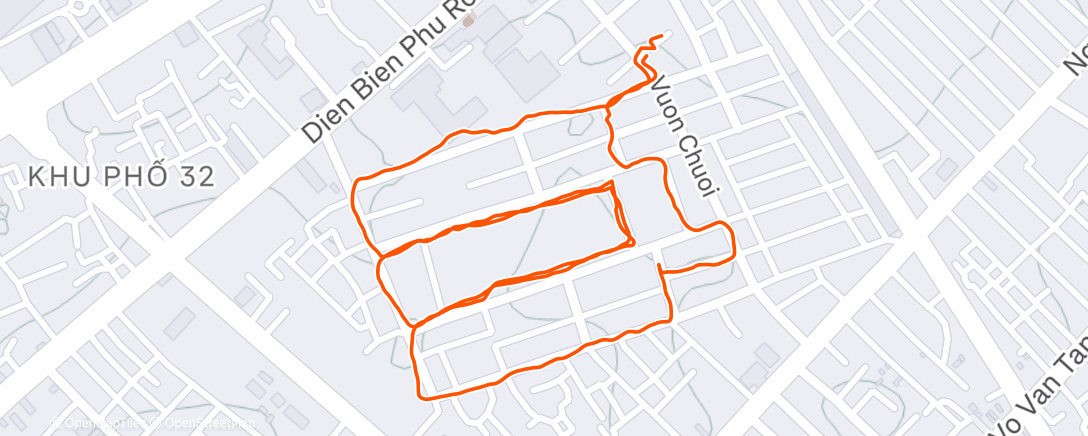 Map of the activity, Morning Run