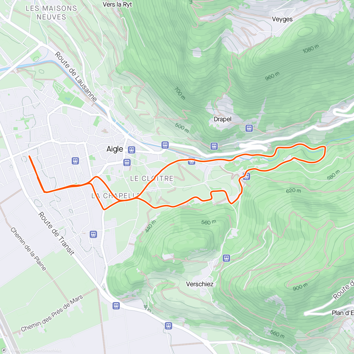 Map of the activity, Evening run 🏃🐕