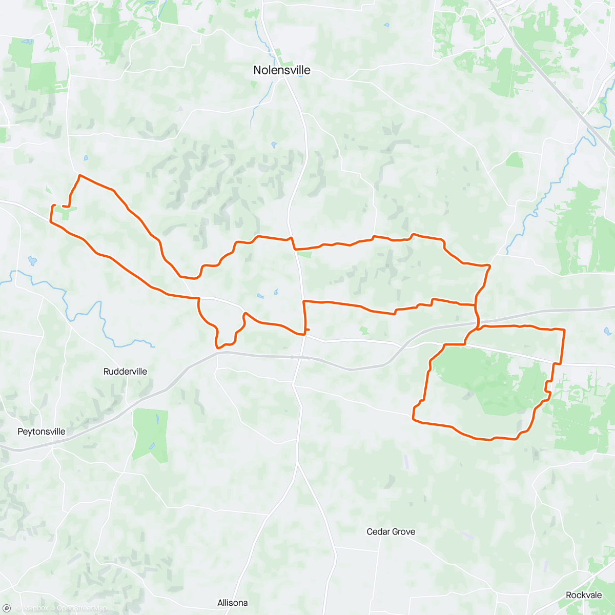 Map of the activity, HBC Saturday ride (mostly)