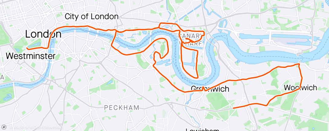 Carte de l'activité London Marathon 2024