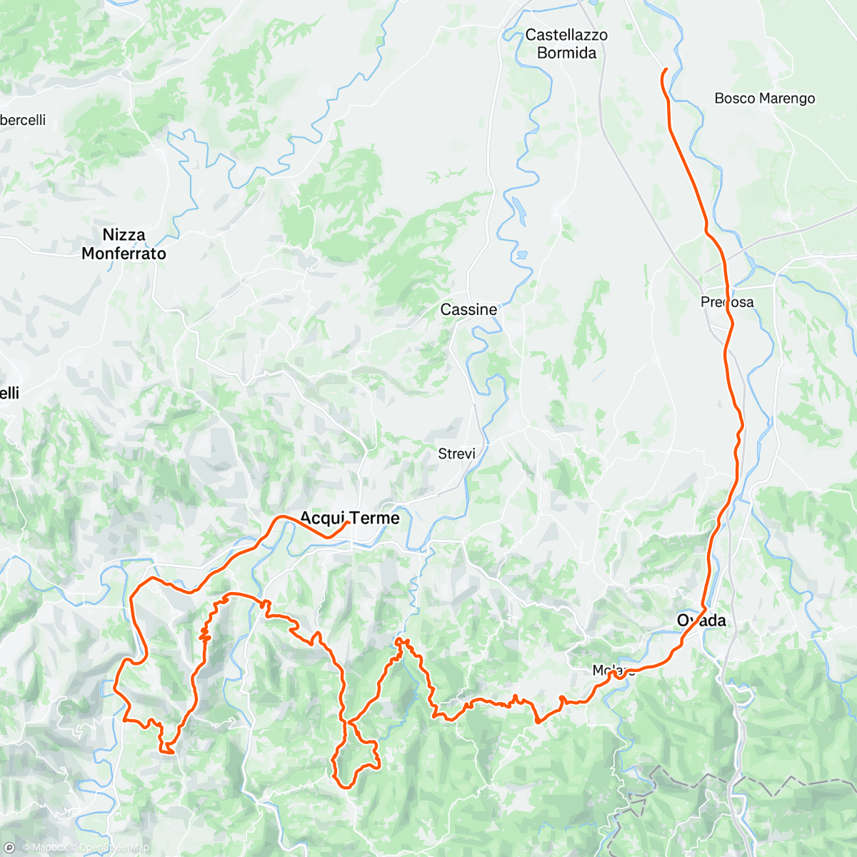 Map of the activity, Comuni Alessandrini: Settima Tappa