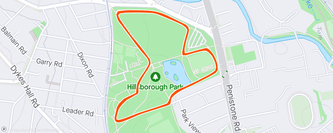Mapa de la actividad (Hillsborough Parkrun 🏃‍♂️)