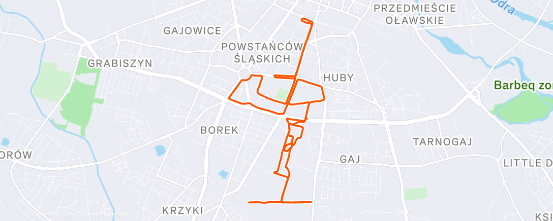 Map of the activity, 5km, 8x3'@4:00-4:15/2', 2km