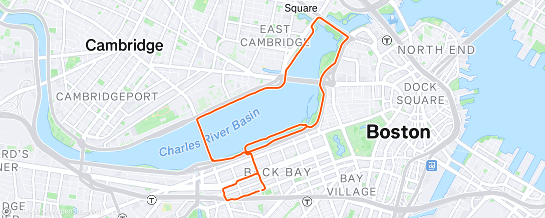 Map of the activity, Afternoon Run