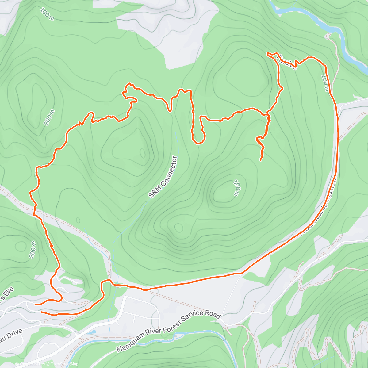 Mappa dell'attività 8 x 30 sec hills + general happiness