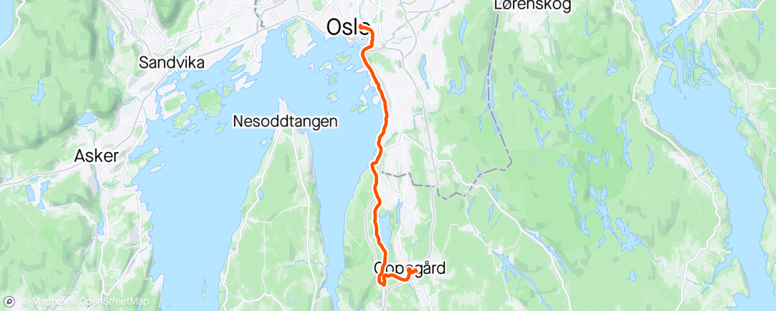 Map of the activity, Rulleski til jobb med Oddvar Postvold