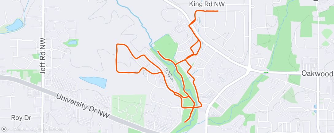 Map of the activity, Morning Run