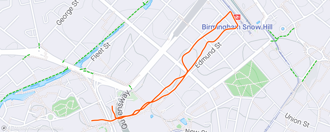 Mapa da atividade, WU  Birmingham 10K