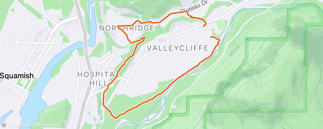 Map of the activity, Afternoon Run
