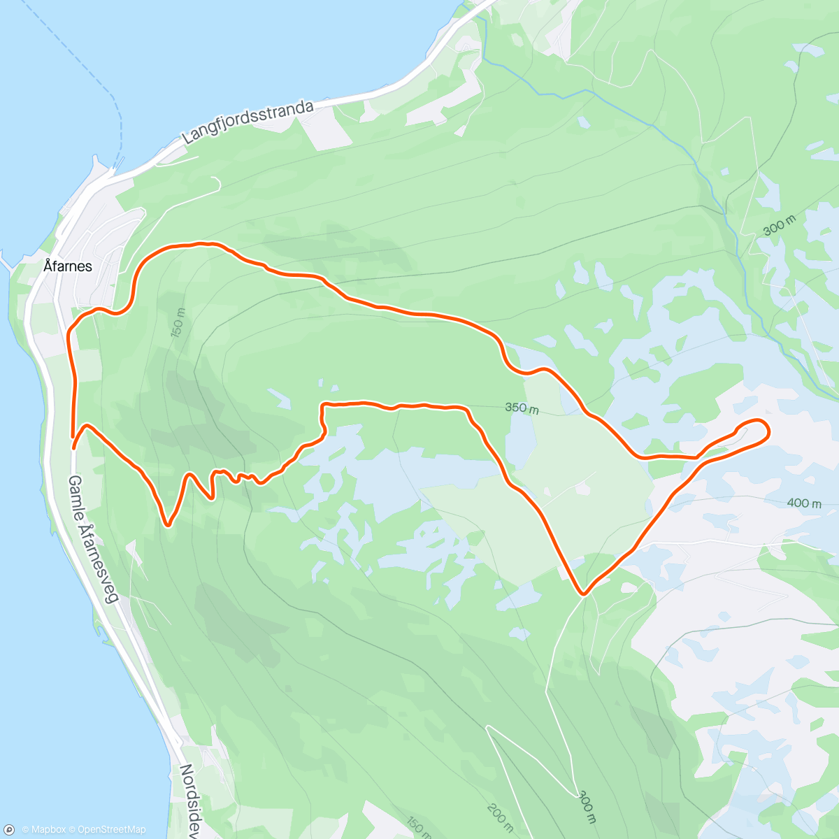 Map of the activity, Åfarnesnakken til Myrset