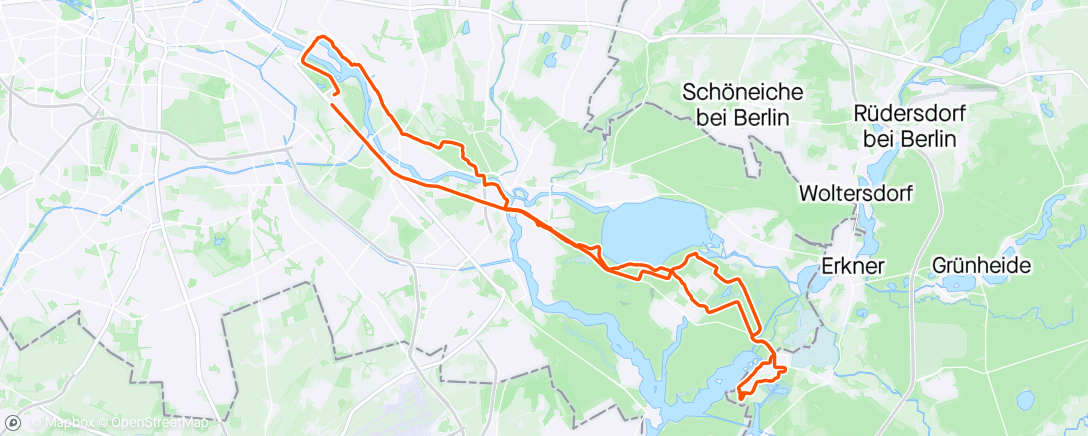Map of the activity, Radfahrt am Abend