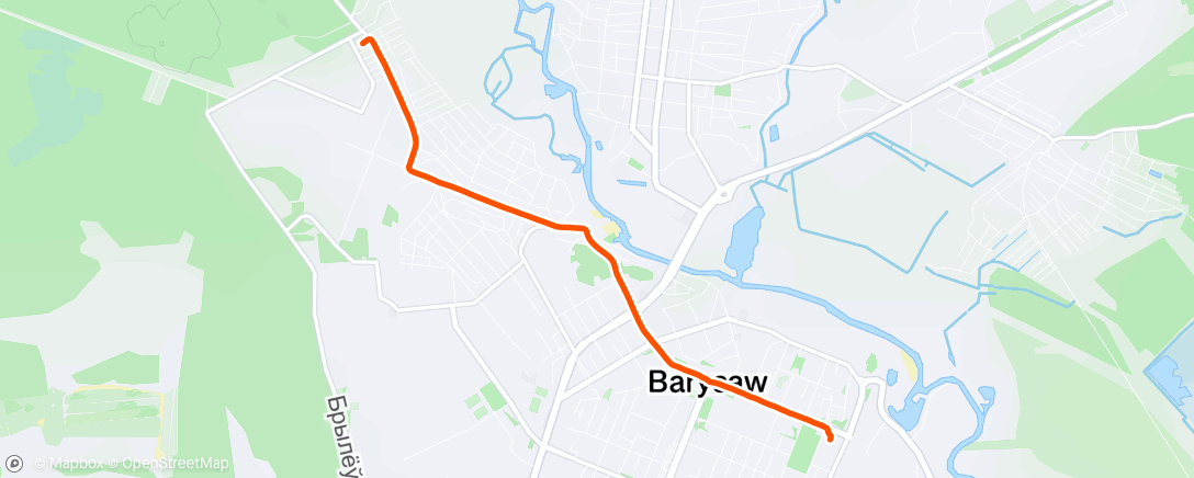 Map of the activity, Вечерний велозаезд