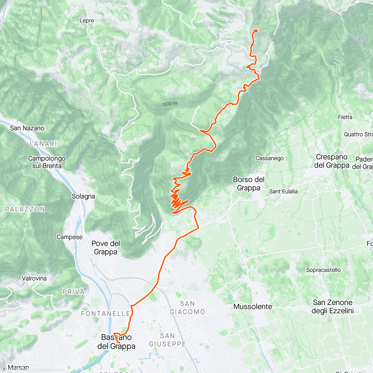Map of the activity, ROUVY - Monte Grappa (Semonzo side) | Italy [Giro d'Italia 2024]