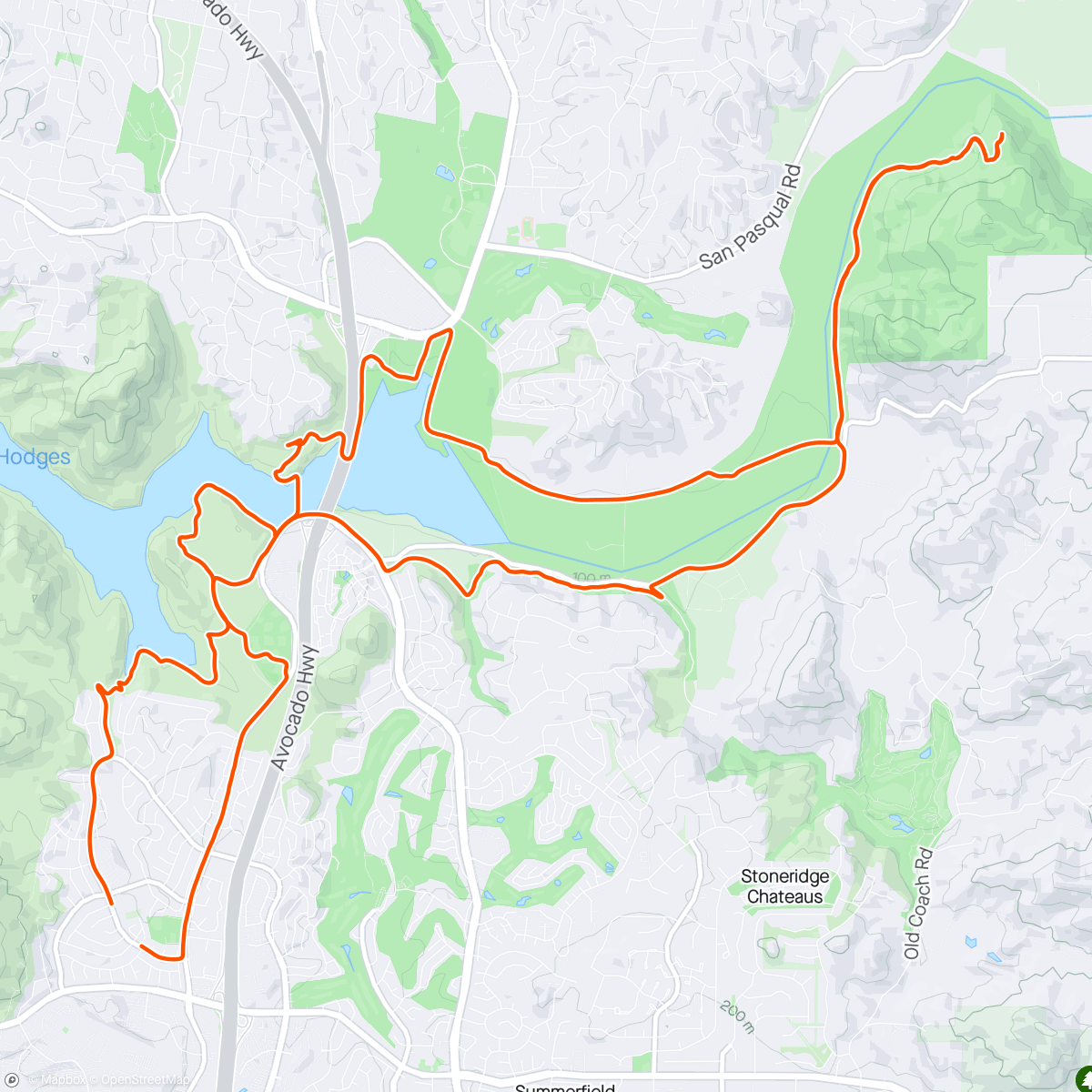 Map of the activity, Lake Hodges - Raptor Ridge