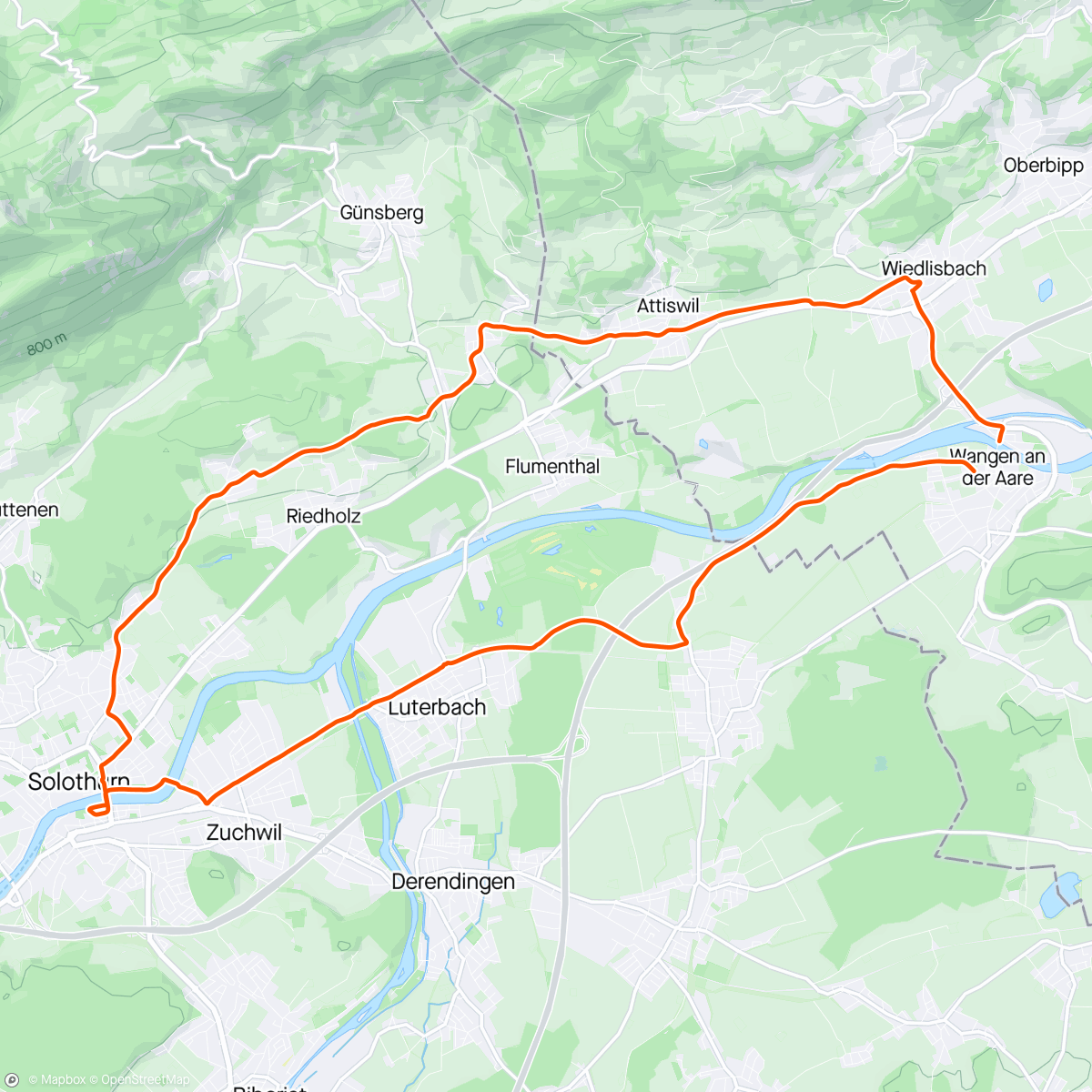 Map of the activity, Slow Saturday ride in between the rain showers