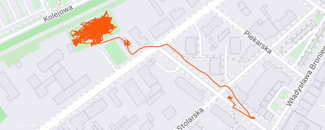 Map of the activity, Evening Football (Soccer)