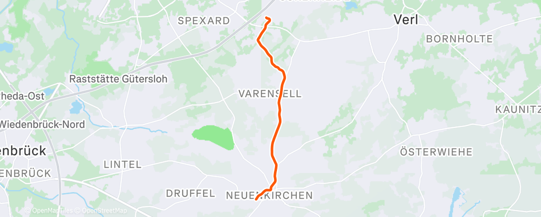 Map of the activity, E-Bike-Fahrt am Morgen