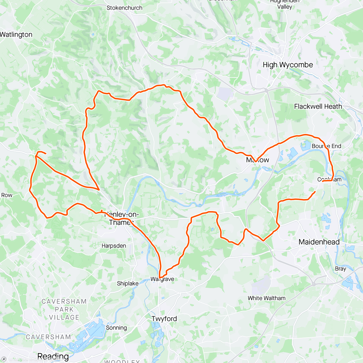 Map of the activity, GravEl RidE w GB - in the sunshine