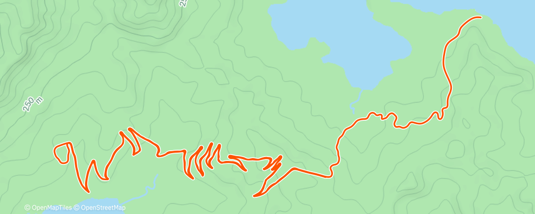 Map of the activity, Zwift - 2PEAK: Rad 1h15' | Intensität: Z2, Z4 (3 x 10min), Laufen Z2 on Road to Sky in Watopia