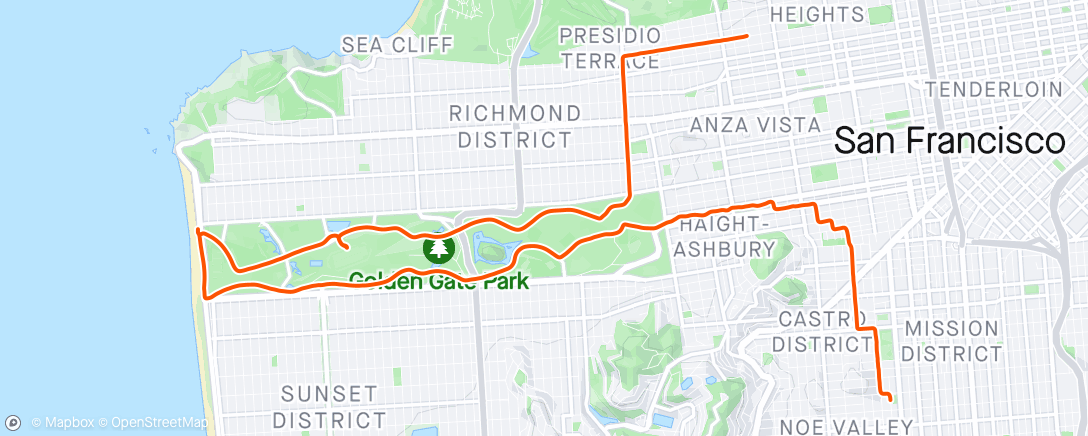 Map of the activity, After work GGP with Church St climb
