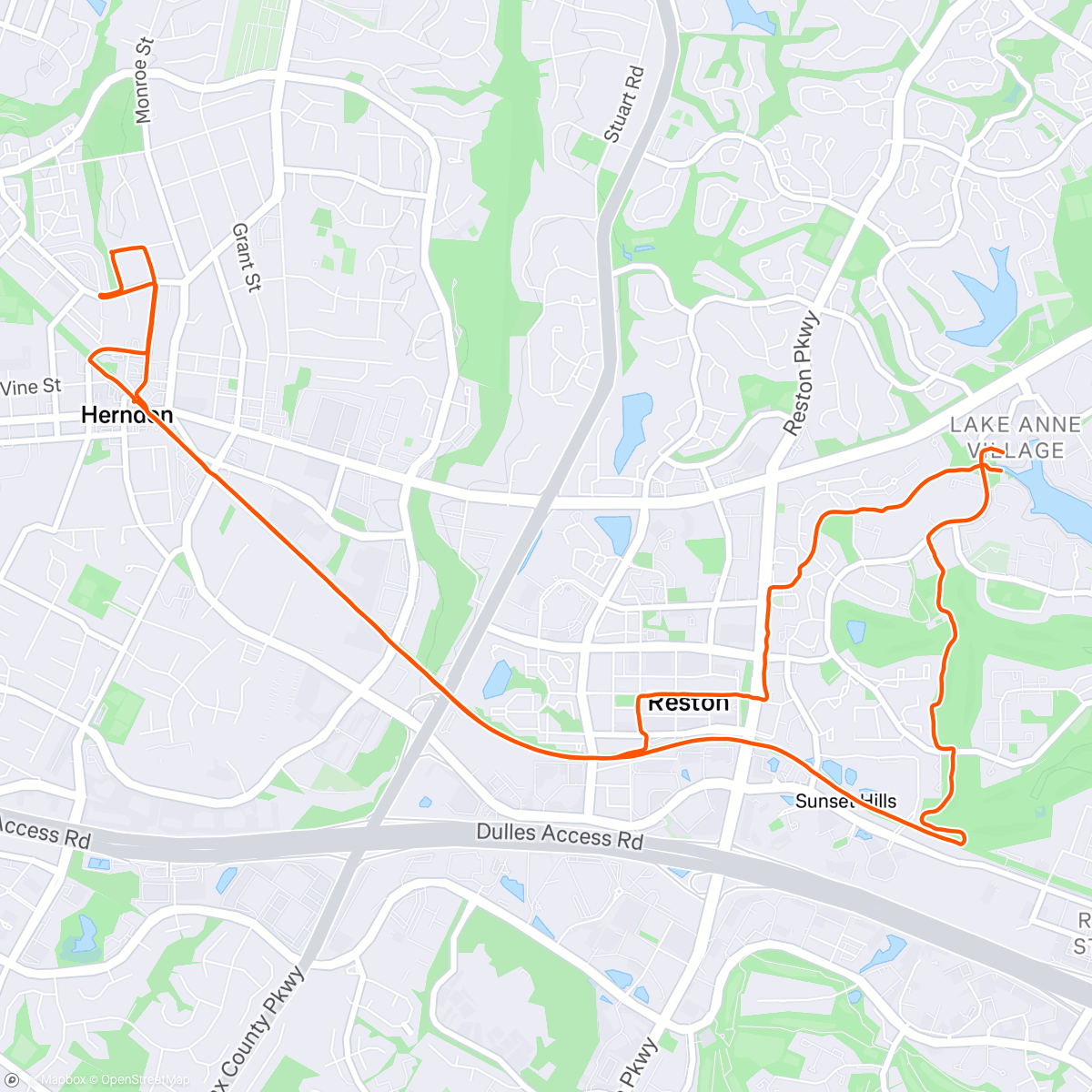 Map of the activity, Evening Ride