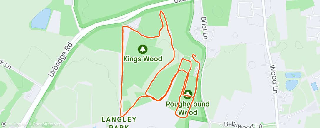 Map of the activity, Langley Park 5k 3