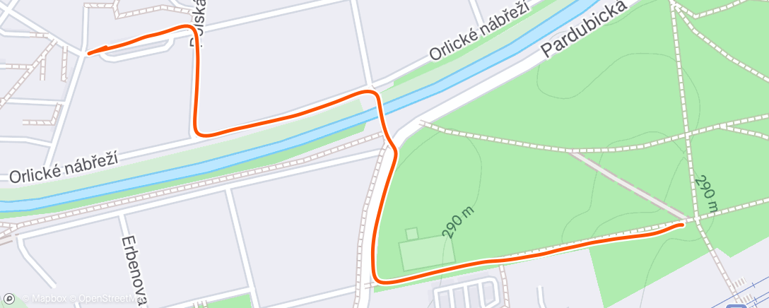 Map of the activity, Jog 40' 2/2