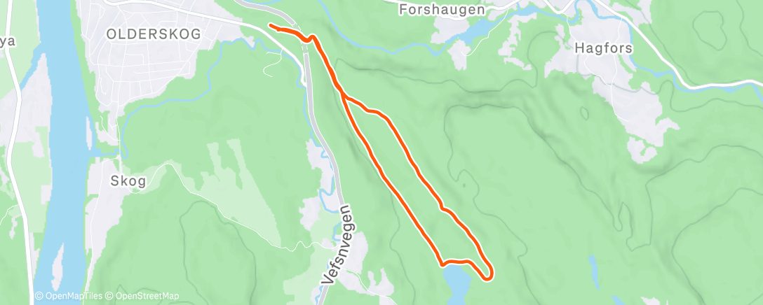 Map of the activity, Afternoon Hike