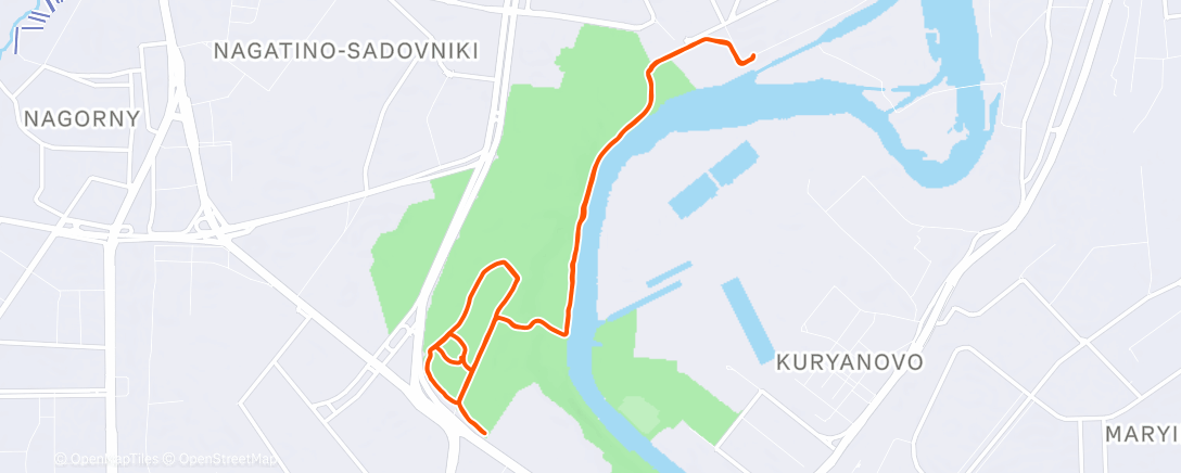 Map of the activity, Evening Run