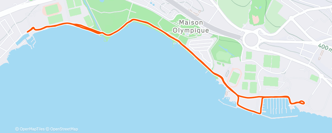 Map of the activity, Lunch Run